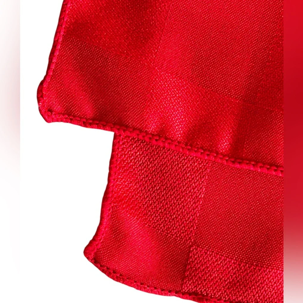 Red Oblong Tablecloth 54” x 72” Checkered Design Christmas Holiday Tablescape